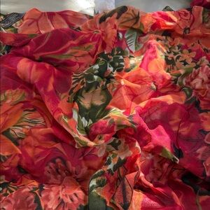 Patricia Nash Floral  Scarf in Red, Orange, Green